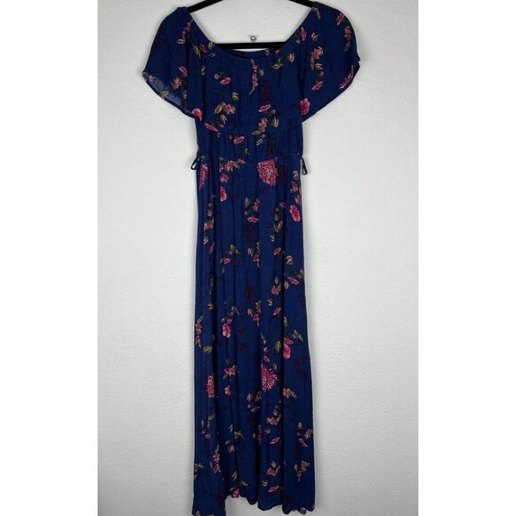 Baltic Born Navy Floral Off Shoulder Marion Maxi Dress Size Small *Missing Sash - Picture 1 of 11